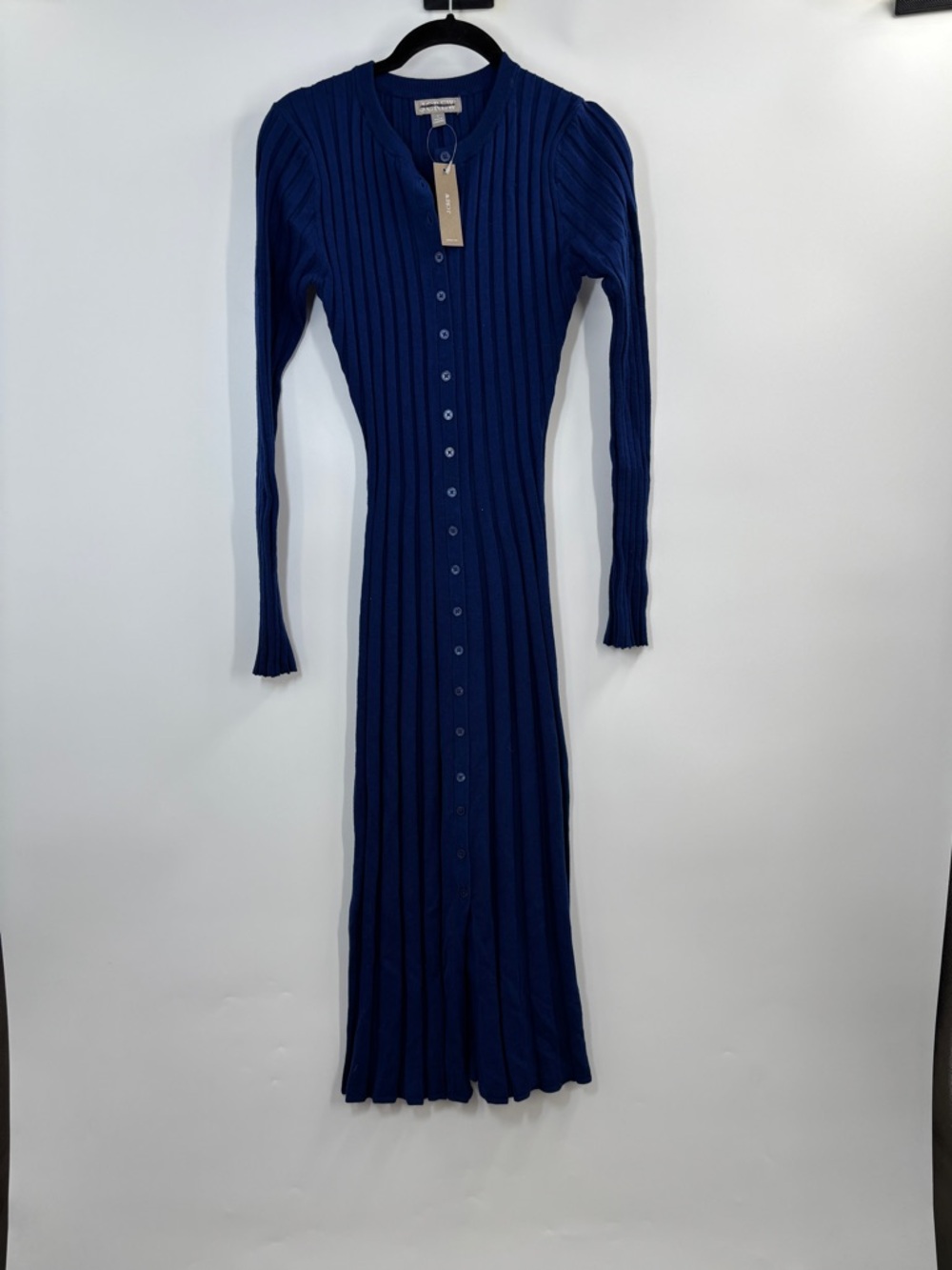 J.CREW Belted Pleated Wool-Blend Sweater Dress - Picture 6 of 7